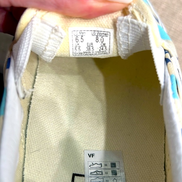 🎁🛹 Vans Slip-On Checkerboard Blue Topaz Sneaker - UNISEX WOMENS 8.0 | MENS 6.5 - Picture 4 of 7